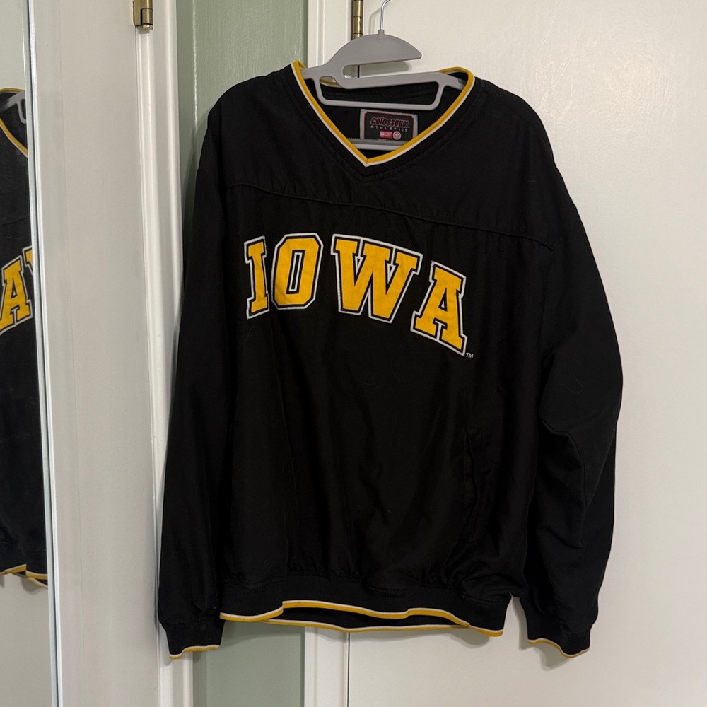 Colosseum University of Iowa Athletics Black Pullover with Gold Trim